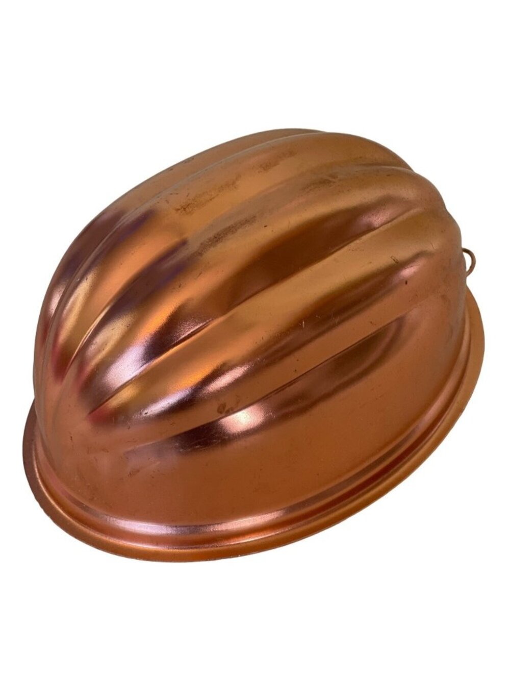 Vintage Copper Jello Gelatin Mold Oval Melon Shape 7.25" x 6"  Retro Kitchen